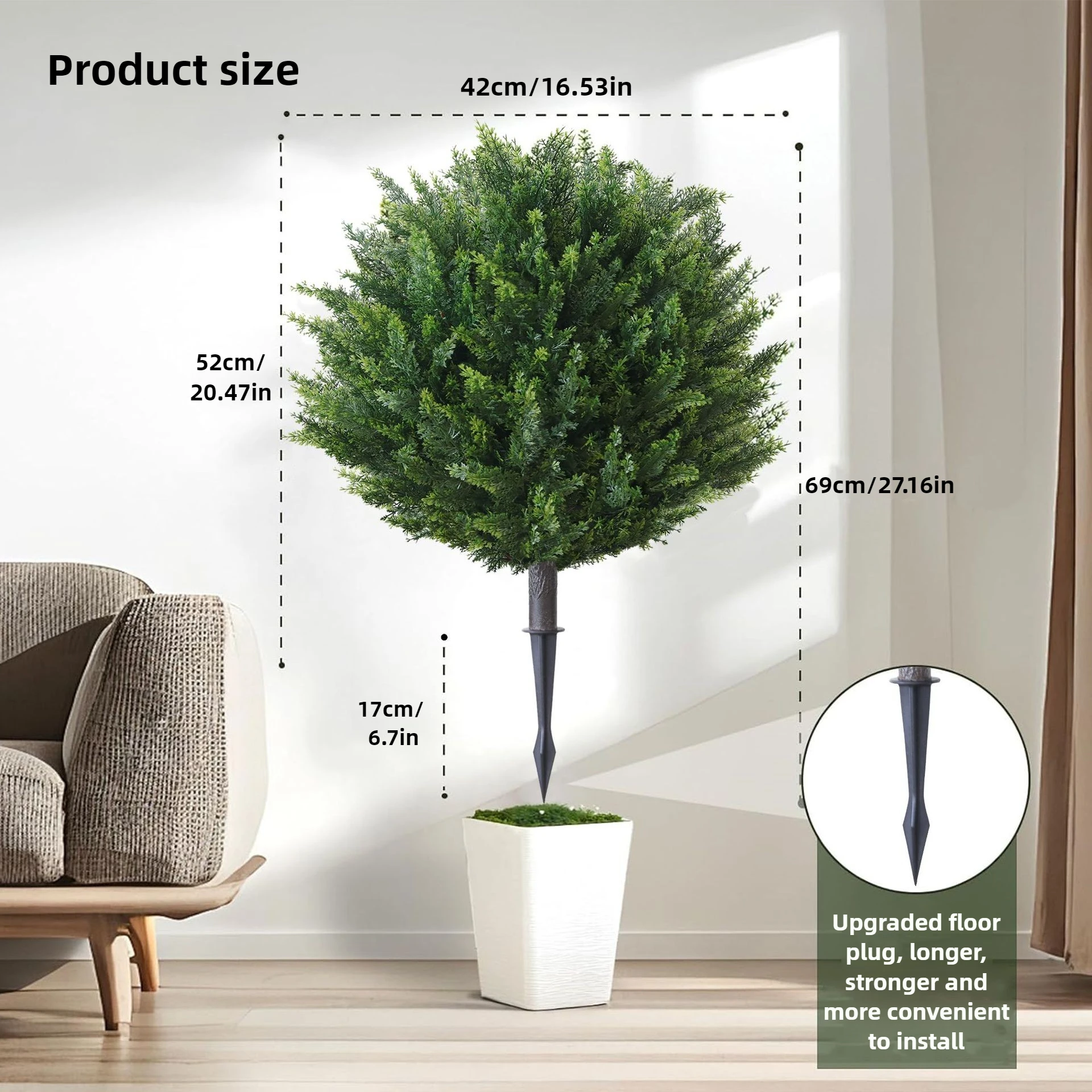 

Simulation cypress plant detachable ground-inserted cypress green plant craft outdoor decoration