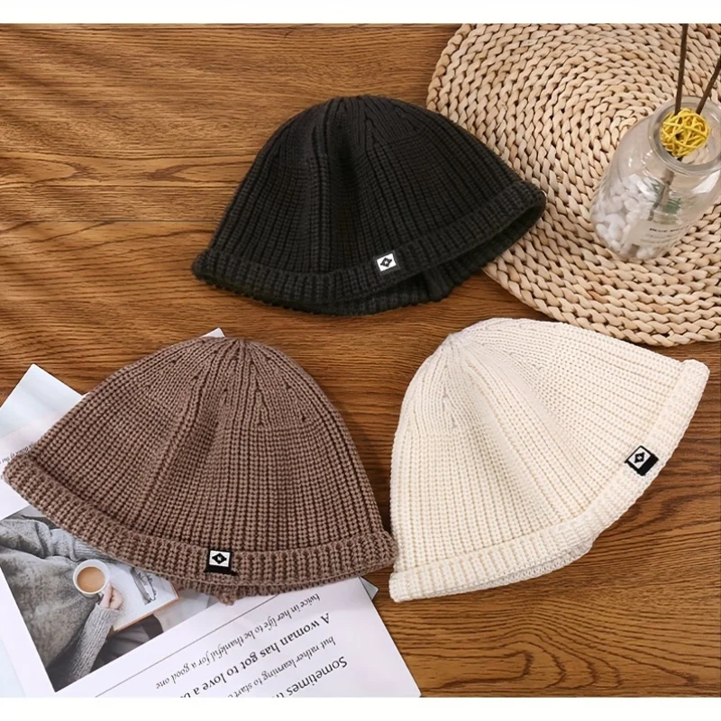 الرجال العصرية بقع قبعة قبعة صغيرة محبوكة للنساء الخريف الشتاء المارقة محب المالك قبعة الهيب هوب قبعة الجمجمة خفيفة الوزن الموضة #2