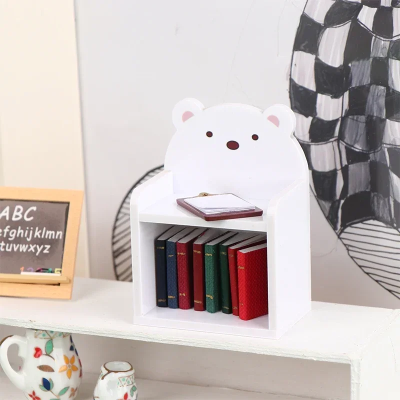 1/12 Miniatur Bücherregal Puppenhaus Schreibtisch Regal Puppenhaus Möbel Dekoration Zubehör