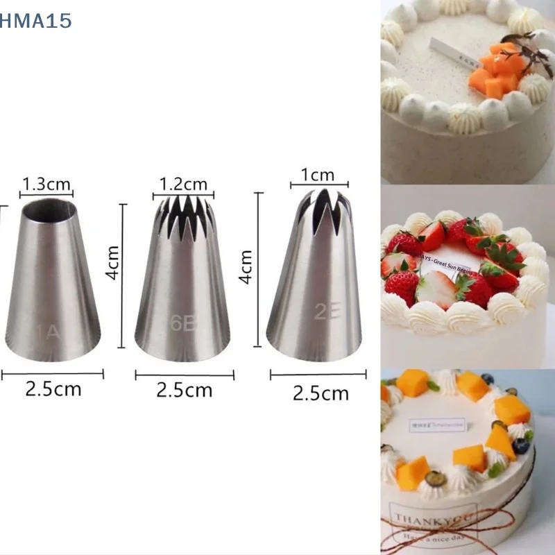 【YA】5Pcs Round Icing Piping Nozzles DIY Cream Writting Cake Decorating Tips Macaron Cookies Pastry Nozzles For Decorating Cakes