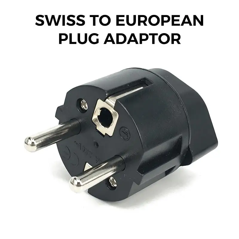 1Pcs Type J To European Plug Connector Travel Adapter Socket European France Travel Plug Adapter 16A 250V