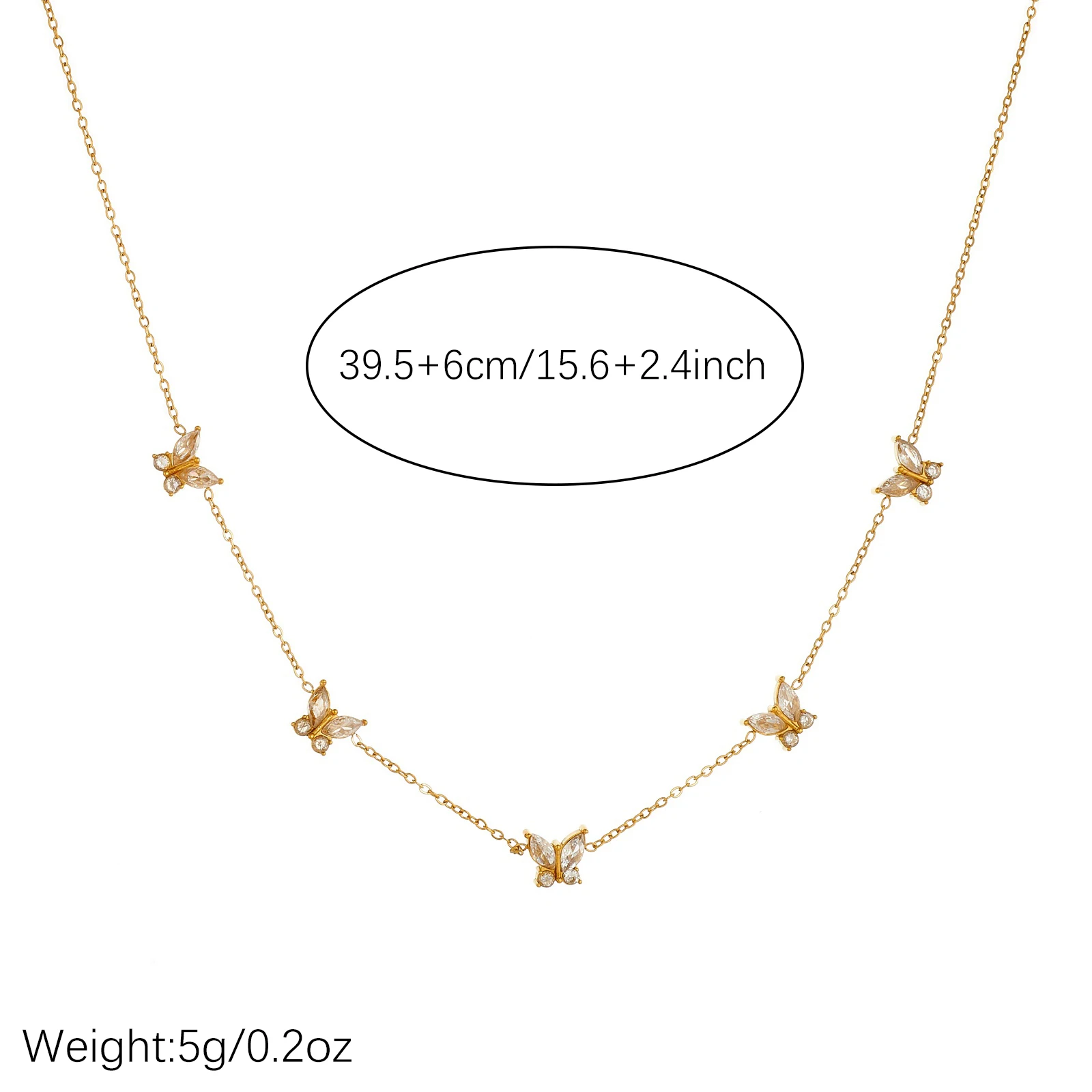 DIEYURO Stainless Steel Vintage temperament Zircon Butterfly Earrings Bracelet Necklace Set Lady Waterproof Jewelry Set Gift