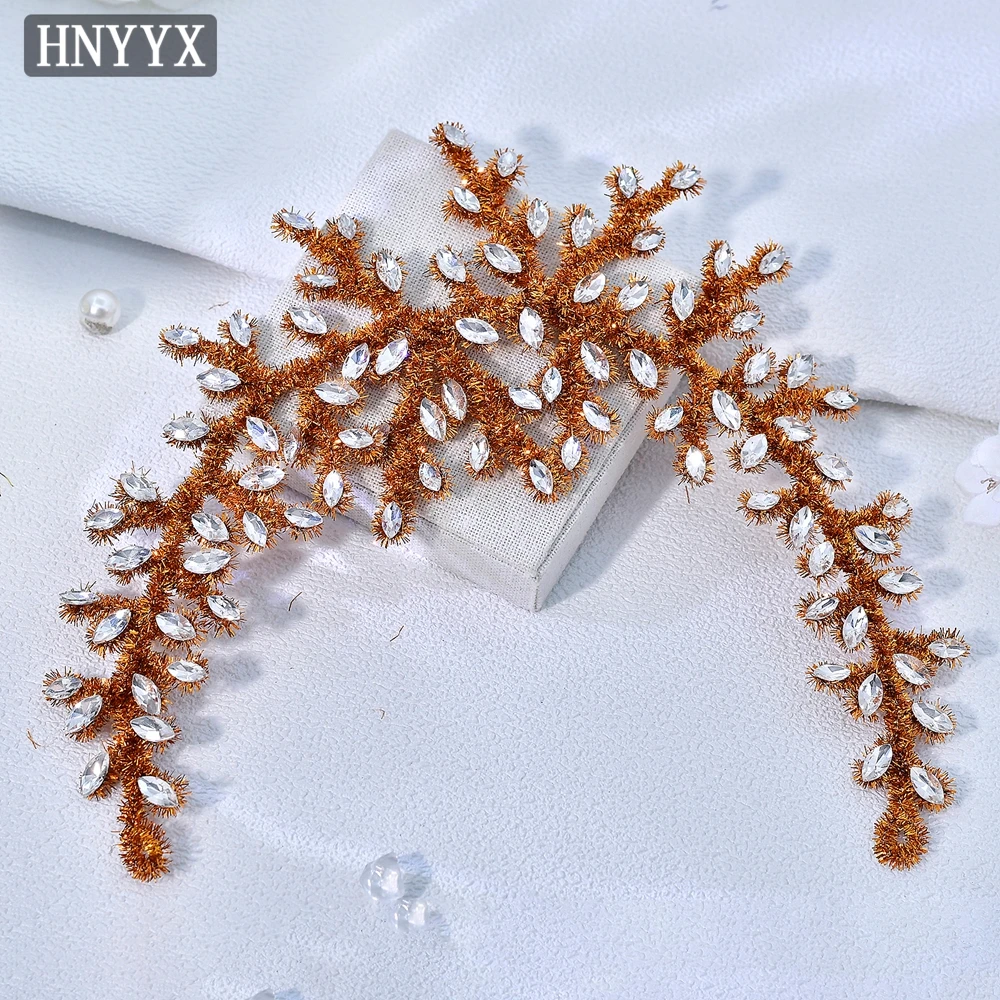 HNYYX Royal Vintage Rhinestone Belt Luxurious Sparkling Sashes High-end Unique Waist Decoration Handmade Belts Accessories SA373