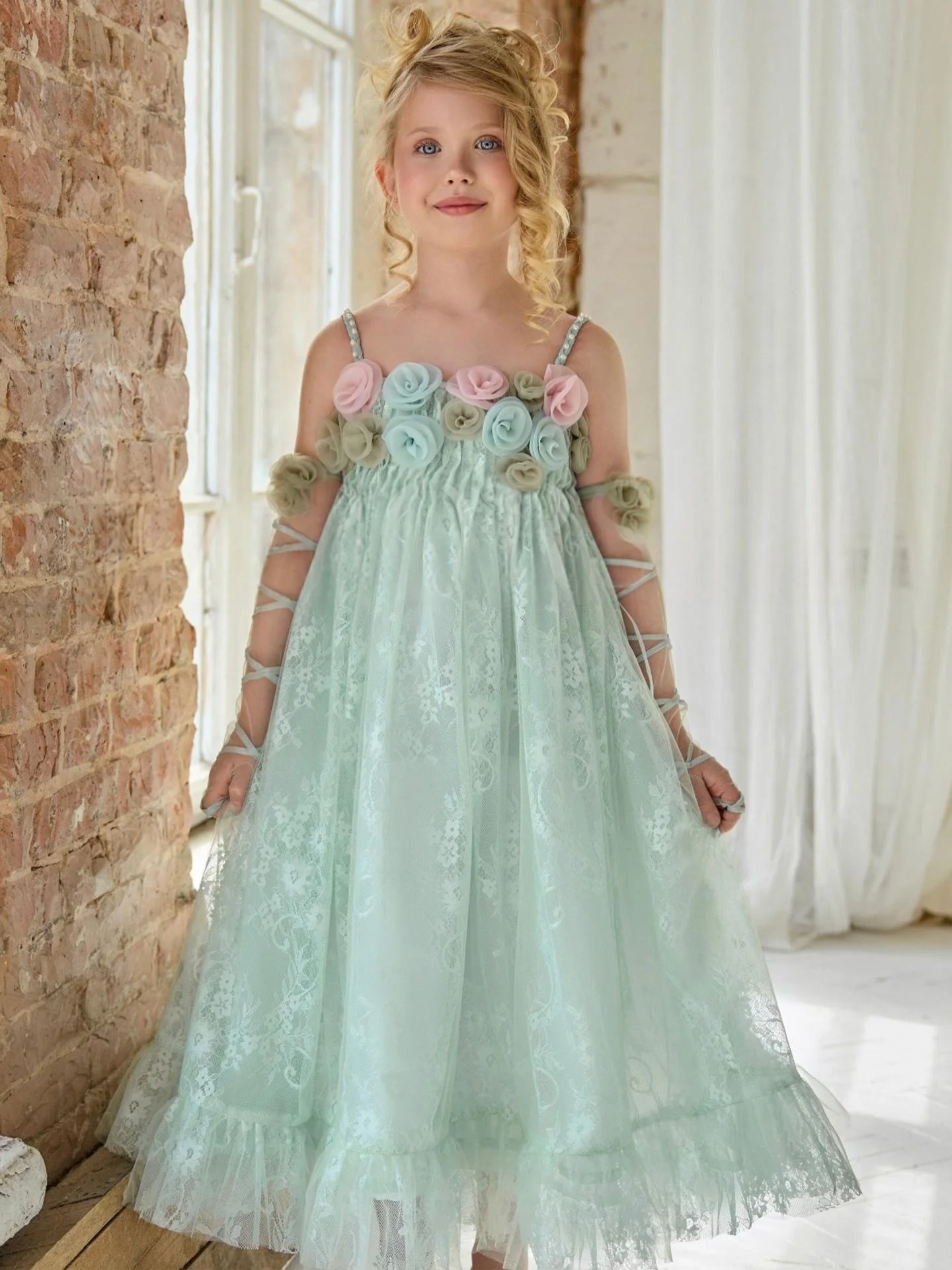 custom-luxury-dress-women-guest-flower-girl-wedding-gown-birthday-pageant-catwalk-mint-floral-lace-kids-formal-gown