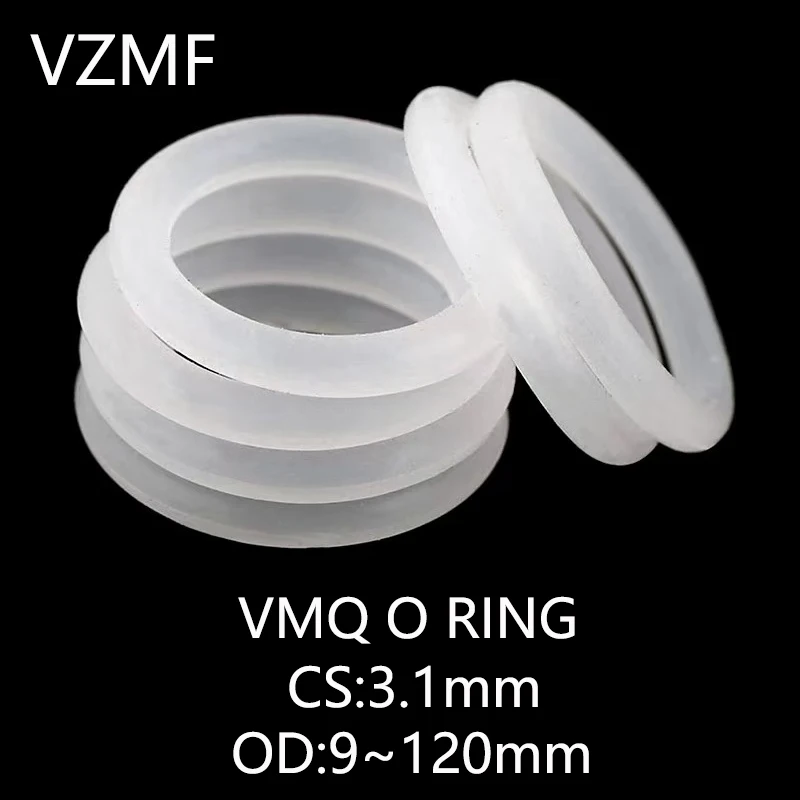 

VMQ O RING CS 3.1mm OD 9~120mm White Silicone Sealing Ring Food Grade Silicone Insulation Shape Sealing O-ring Silicone Ring