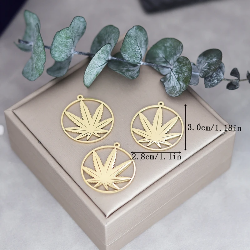 3pcs Maple Leaf Charms Pendants For Bracelet Necklace Earrings Jewelry Making DIY Craft Keychain Findings