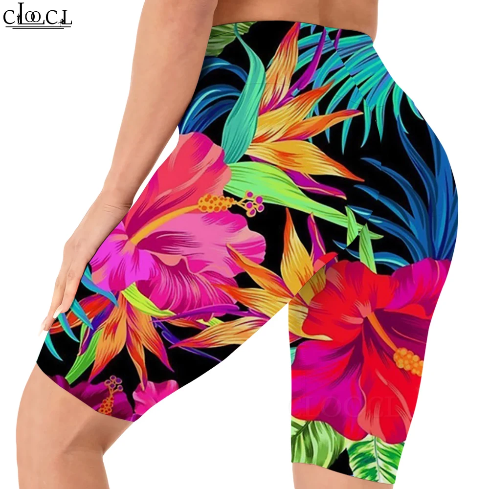 

CLOOCL Beautiful Polynesia Flowers Leggings 3D Pattern Printed Shorts Women Sexy Gym Sweatpants for Female Gym Sports Shorts