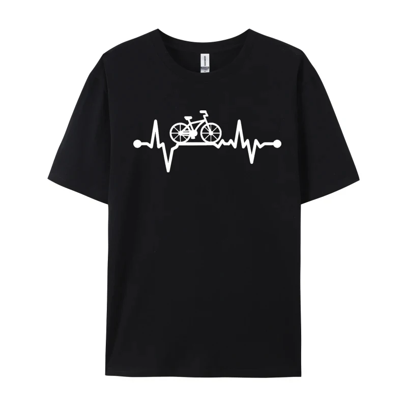 

Mountain Bike Mtb Bicycle Heartbeat Tshirts Men Premium Cotton Tshirt Tee Clothes T-Shirt Enthusiast