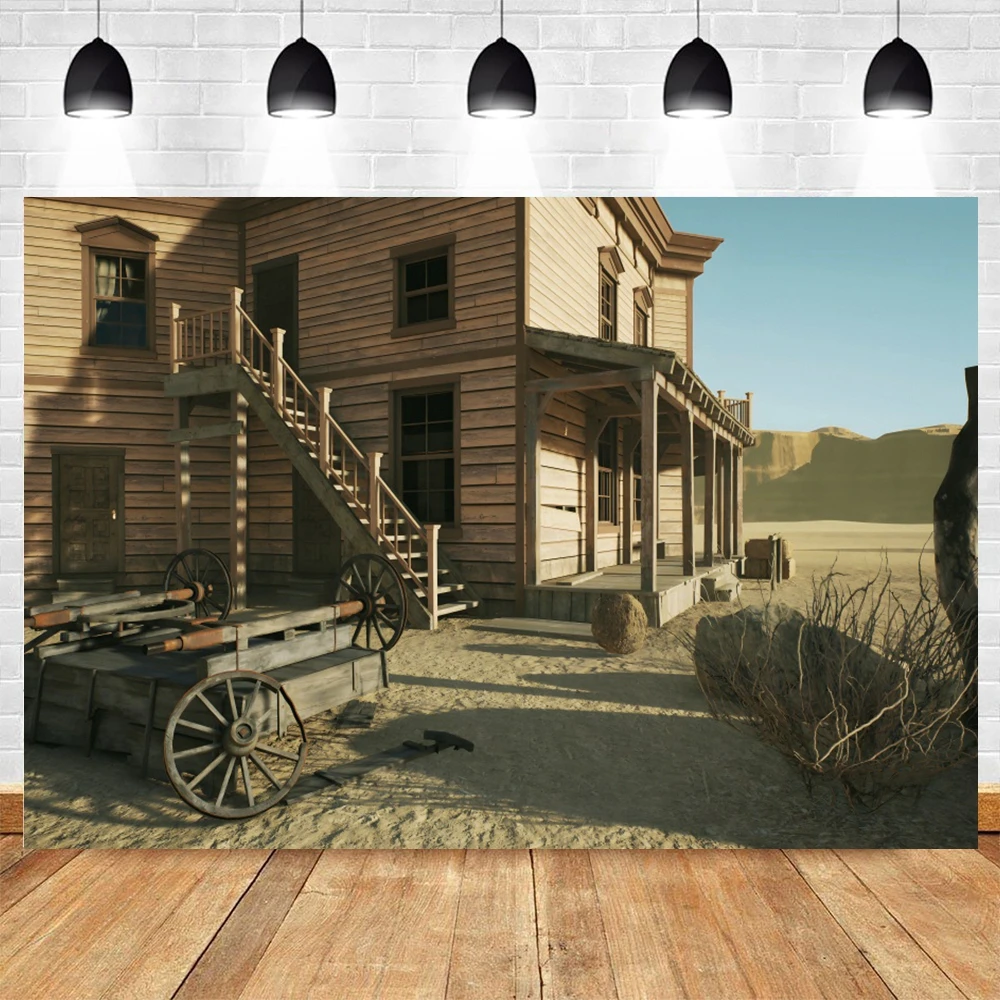 Western Cowboy Barn Farm Horse Photography Backdrop Haystack Wood House Door Birthday Party Decor Background Photo Studio Props