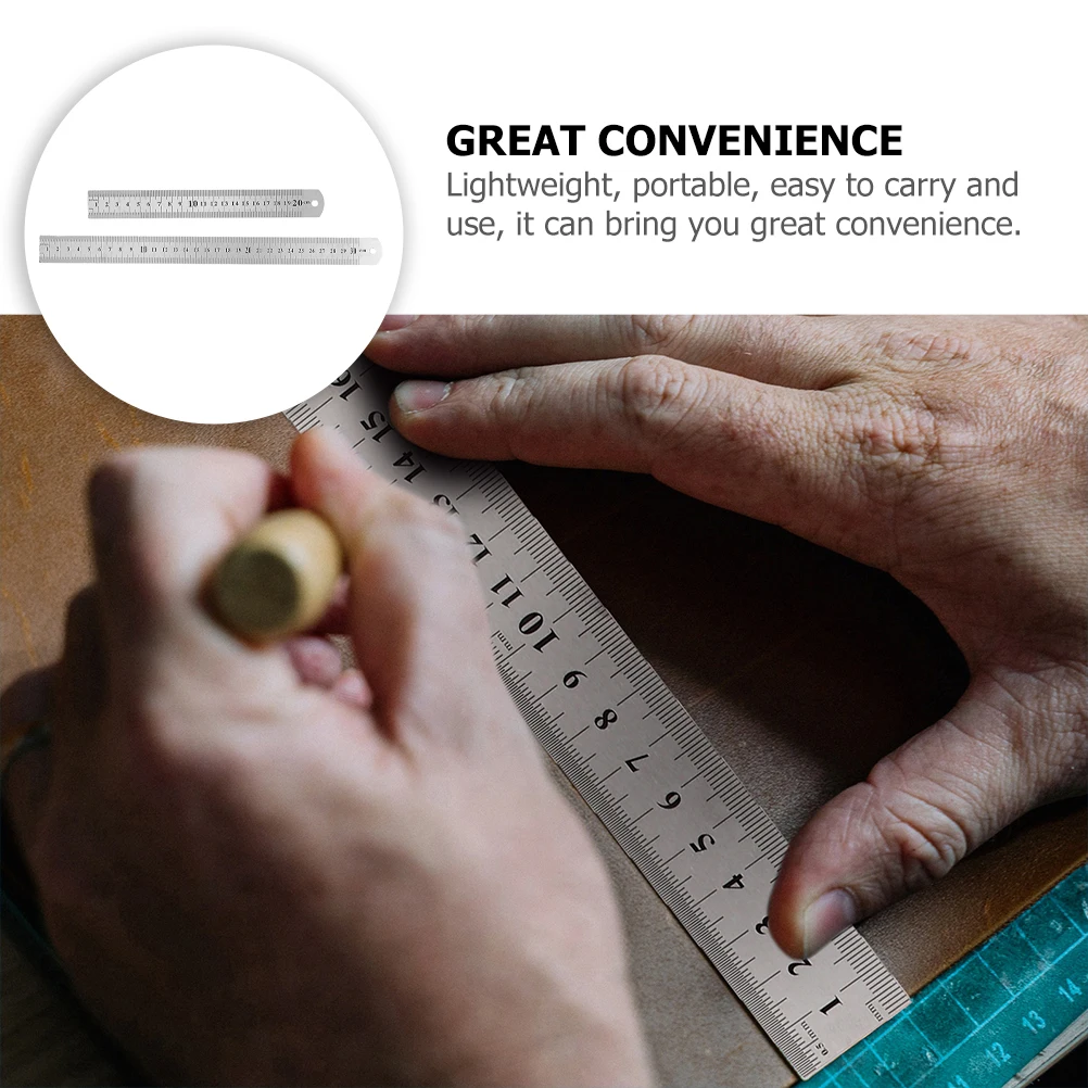 

2 Pcs Construction Rulers Graduated Steel Carpenter Precision Machinist Engineer