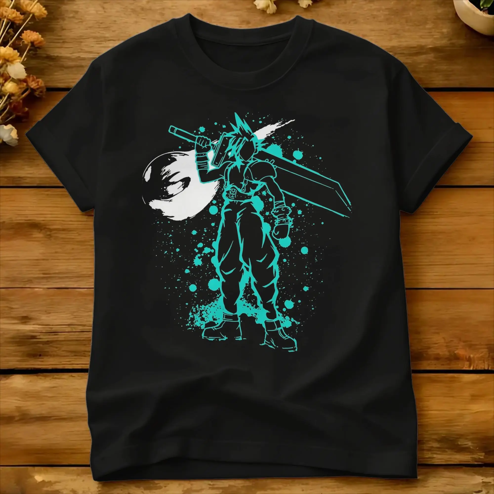 Green  T Shirt Summer Finals Fantasys VII Vintage T Shirts 100 Cotton Harajuku Tshirt For Men Casual Clothes