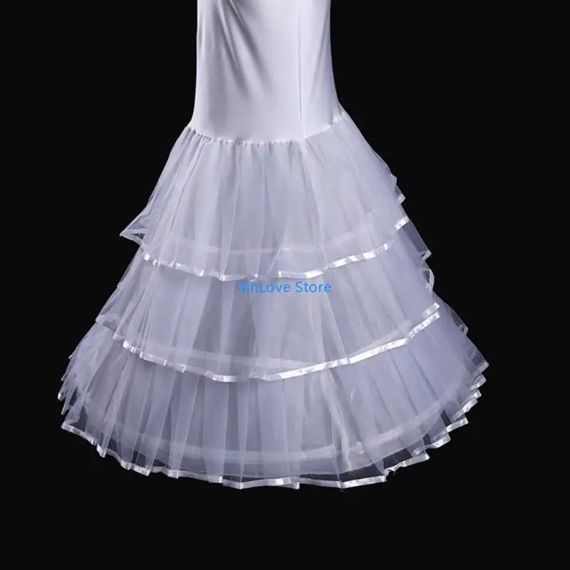 T4MD Woman Skirt Support Wedding Dress Petticoat Elastic Waist Crinolines Underskirt