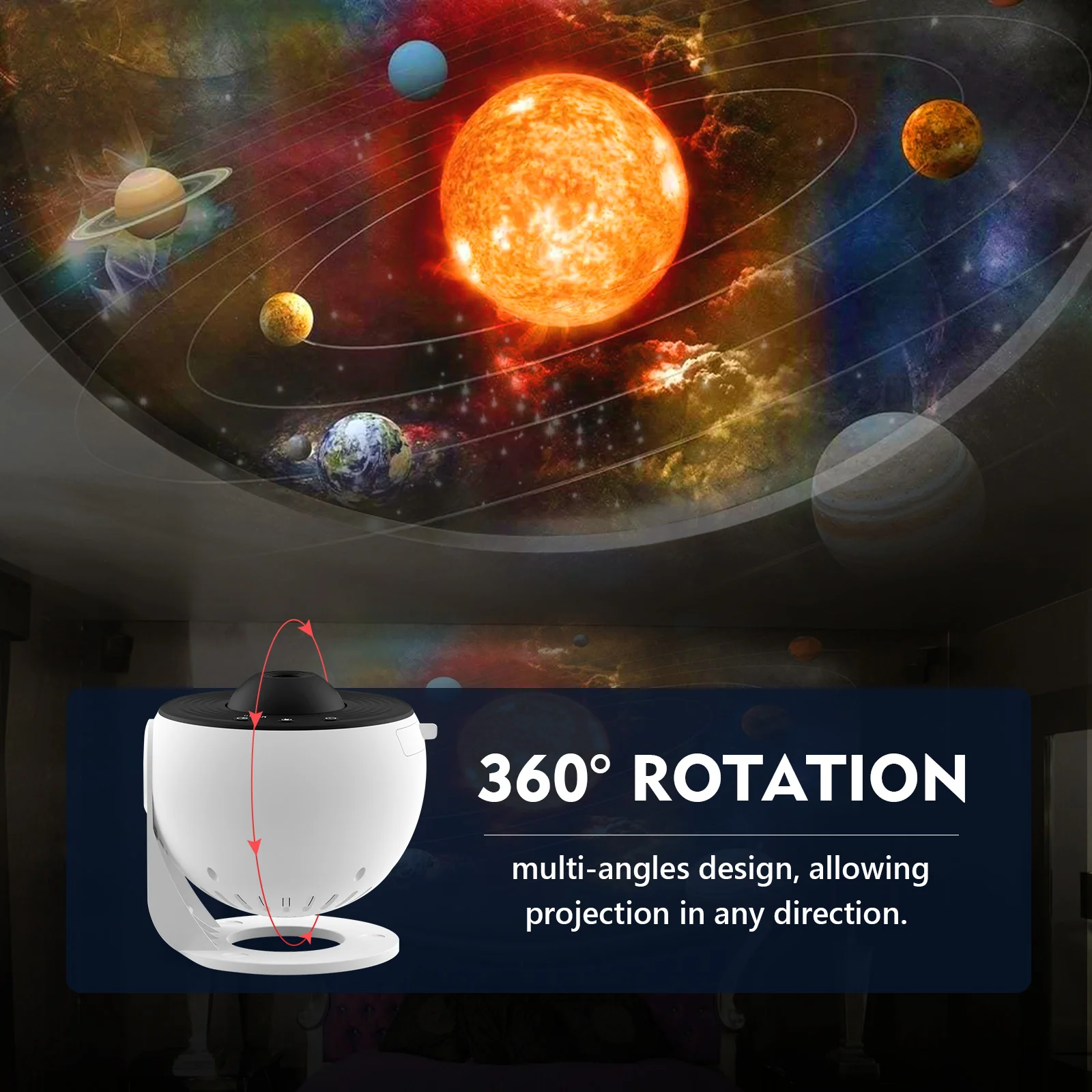USB Projector Light with Remote Nebula Star Abs Bedroom Night Film Discs
