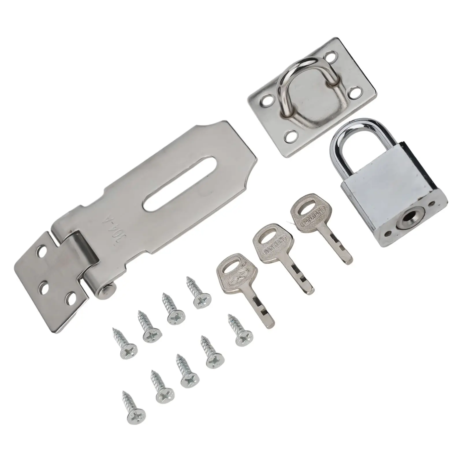 1Set Burglar-proof Household Door Clasp Lock Gate Bolt Shed Latch Padlock Hasp With 3pcs Keys For Drawers Lockers Tool Boxes