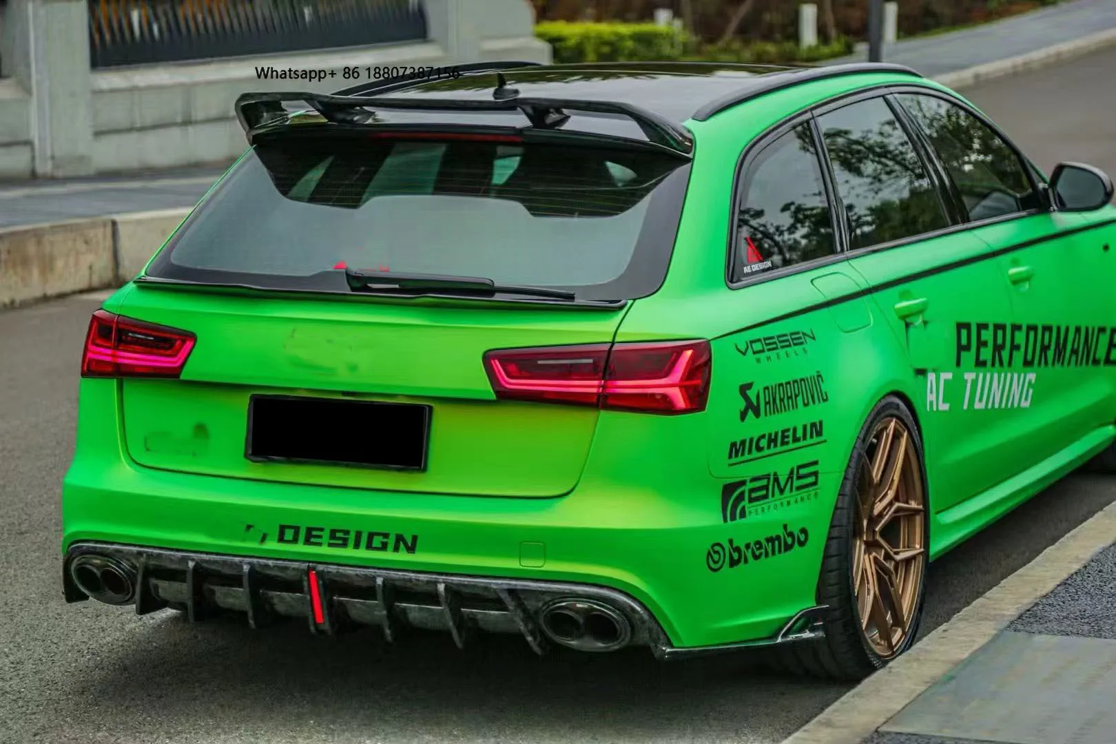 

forAudi 2019 RS6 C8 Dry Carbon Fiber Bumper with Exhaust Cut-Outs Bolt-On Protection New Condition 1 Year Warranty