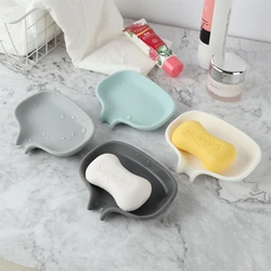 Waterproof Silicone Soap Holder Creative Soft Silicone Soap Tray with Drain Sponge Tray Multifunctional Bathroom Organizer Tools