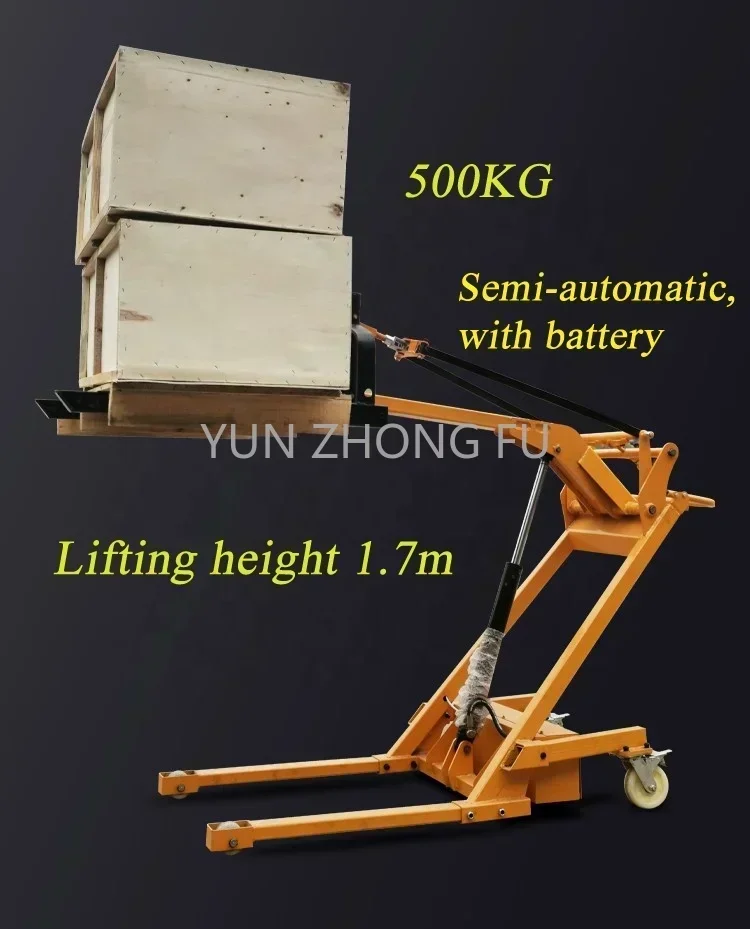 New Type Forklifts Small Telescopic Electric Forklift Mini Portable Electric Folk Lift Small Hand Push Telescopic Fork Lift