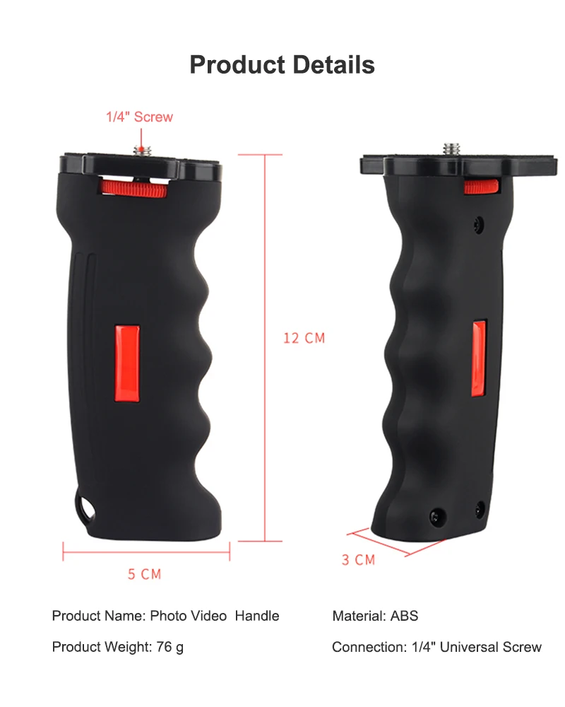 Kamera Griff Grip Universal Breite Plattform Pistol Grip mit 1/4 "Schraube für Telefon Canon Nikon Sony SLR DSLR DC kameras – Detail 1