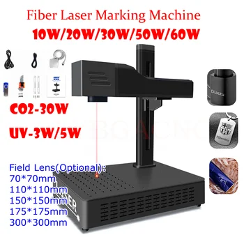 Portable LY Desktop Mini Fiber Laser Marking Machine Upgrade Rotation Axis 20W 30W 50W Metal Engraving Machine for PVC