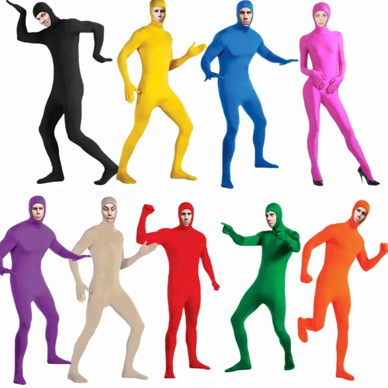 2025 NewAdult Full Body Zentai Suit Costume for Halloween Men Second Skin Tight Suits Spandex Nylon Bodysuit Cosplay Costumes AA