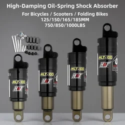 HLT100 Bicycle Oil Spring Shock Absorber 125mm*850bl 150mm*1000bl Rear Shock Absorber Electric Bike Snowmobile Road Mountain