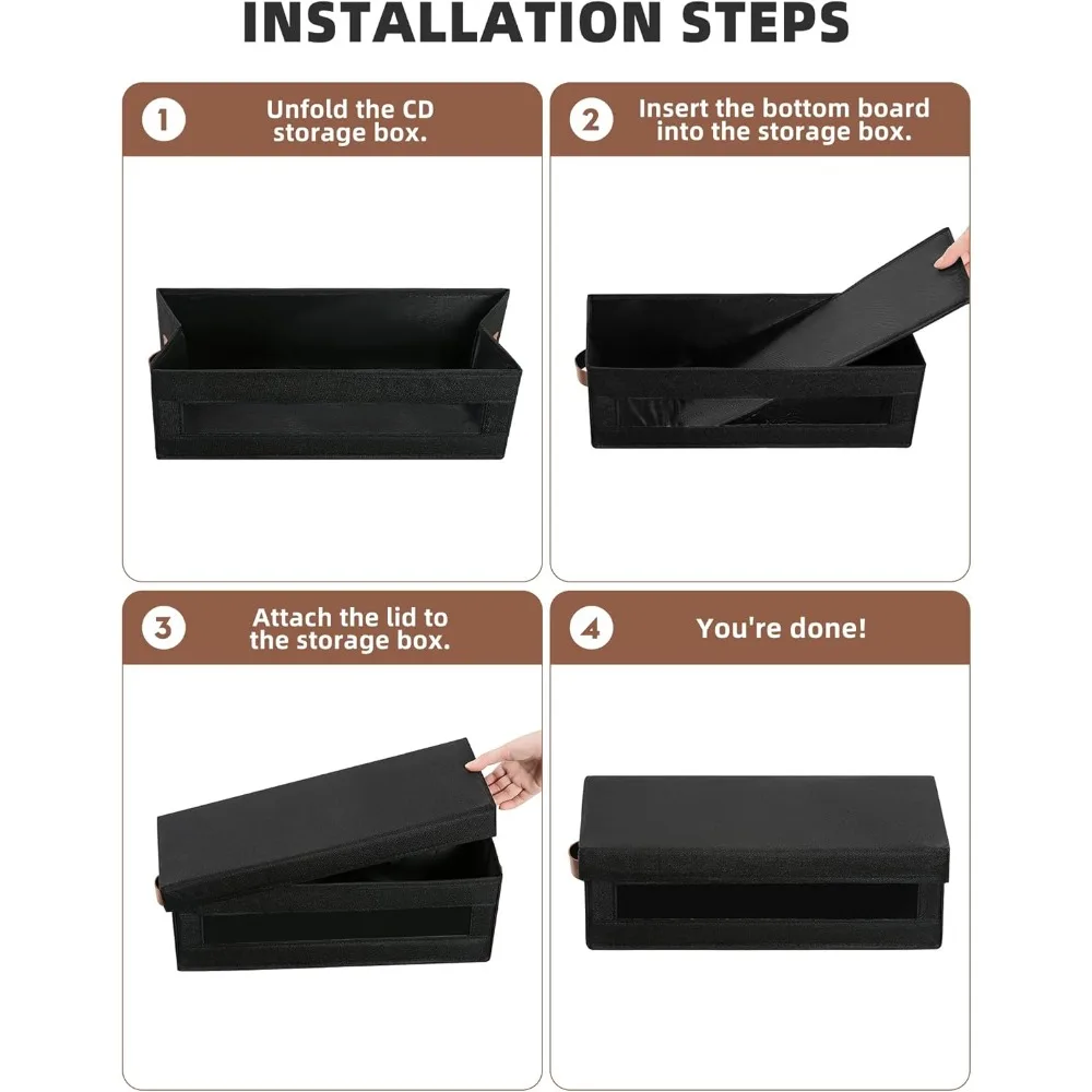 Compact Stackable CD Organizer with Clear Window, Holds 148 CDs, Dustproof & Portable