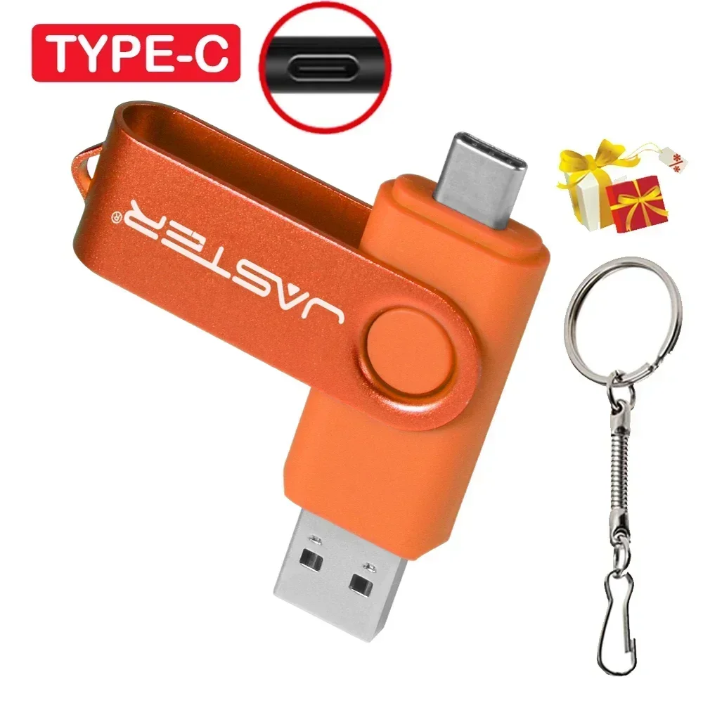 TYPE-C USB-Flash-Laufwerk 128 GB Stiftlaufwerk mit echter Kapazität 64 GB Kostenloser Schlüsselanhänger Memory Stick Kreatives Geschäftsgeschenk Rot U-Disk Blau 32G