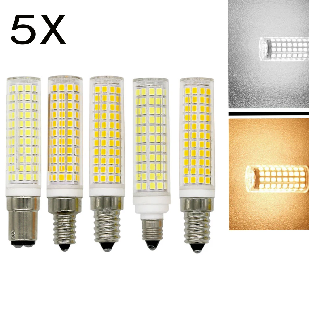 5PCS Dimmable LED Bulbs 15W 136LEDs E14 Bulb Nan 110V Cool Warm White 2835Smd Lighting Home Decoration For Living Room 360 Angle