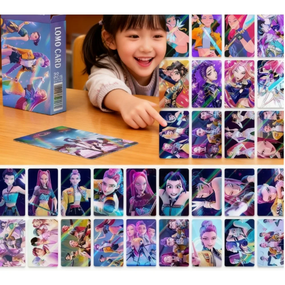 30pcs cards Kpop Devil Hunting Group flash card cartoon anime double-sided card Cartoon Animation Surrounding Kids Gifts