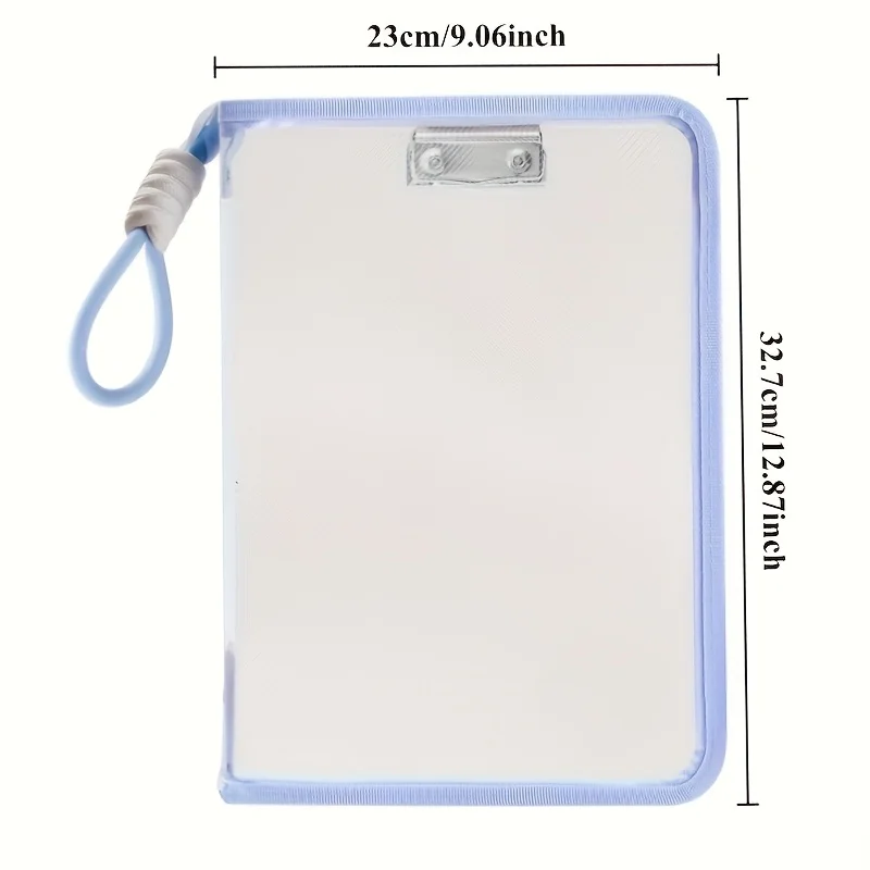 حقيبة ملفات A4 قطعة واحدة مع مشبك لوحي مدمج، مقبض وسحاب شفاف، مثالية للمكتب، وتخزين الأسرة والسفر، وحقيبة حامل الملفات #6