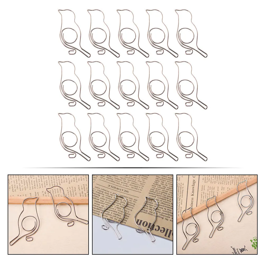 20Pcs Metal Bird Clips Creative Binder Clips for Household School Office Mini Stylish File Document Organizers