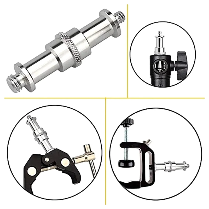 

B-Est Studio Light Stand Hot Shoe Cold Shoe Adapter For 1/4 To 3/8 Inch Male Metal Converter Threaded Adapter Socket Studs