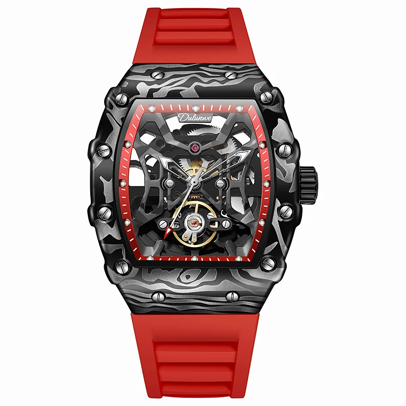 

Original Design Top Brand Automatic Mechanical Watch for Men Luminous Tourbillon Watches 30M Waterproof Rubber Strap Reloj