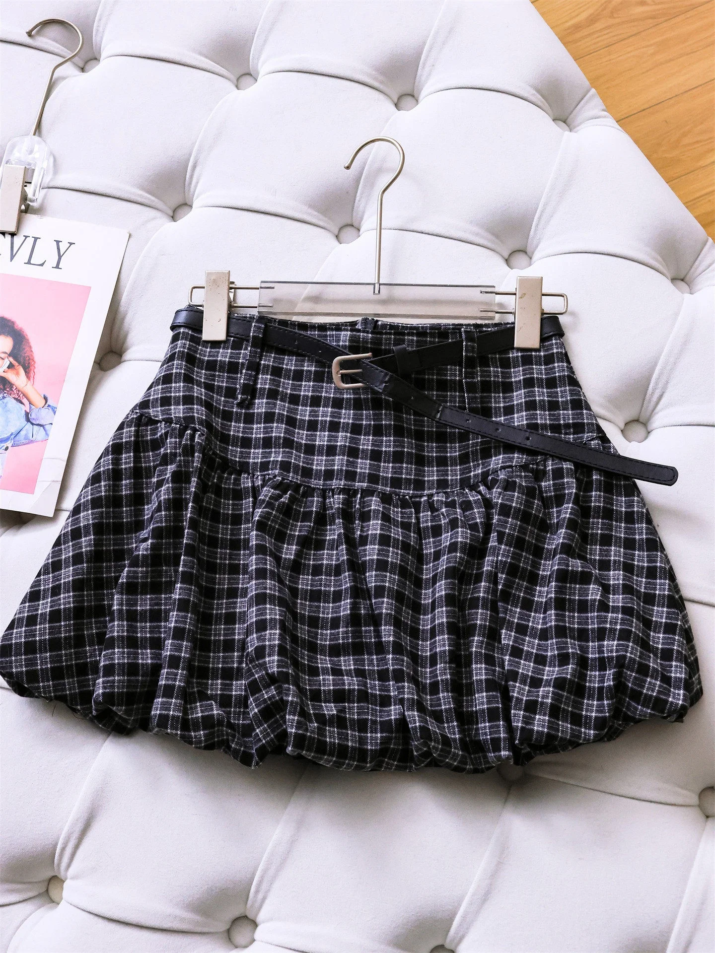 

High Waist A-Line Skirt Women's Floral Print Pleated Short Skirt Summer Breathable High Elasticity Korean Style Commute