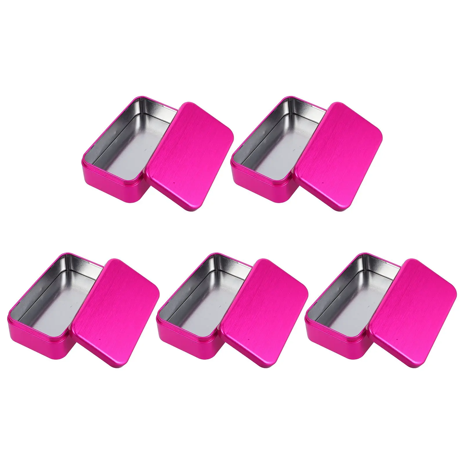 

5pcs Square Brushed Iron Box Mini Tins Lids Container Sample Mint Tinplate Storage Tea Can Loose Jar Coffee