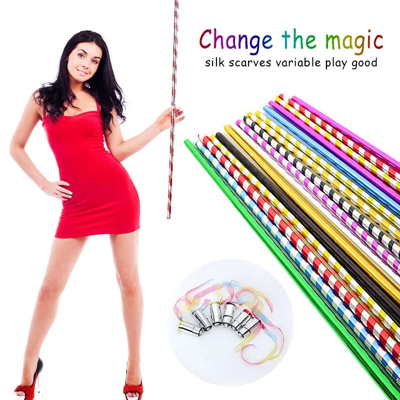 Magical Wand Long Appearing Cane Plastic Stage Stick Cane Close Up Tricks 70cm freeshipping