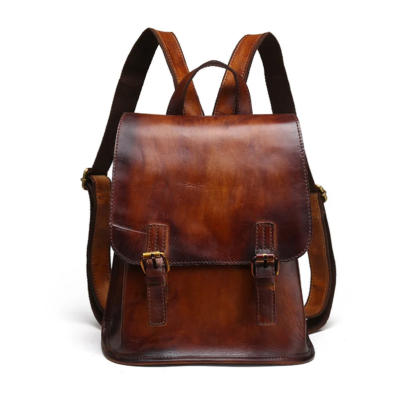 

Women Real Cowhide Rucksack Retro Casual Daypack Famous Designer Genuine Leather Girls bag Female Travel Natural Skin Backpack