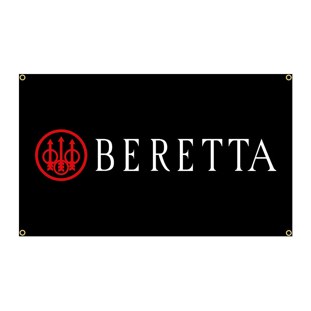 90x150cm Beretas Flag Polyester Printed Firearms Warning Protected Banner Home or Outdoor For Decoration