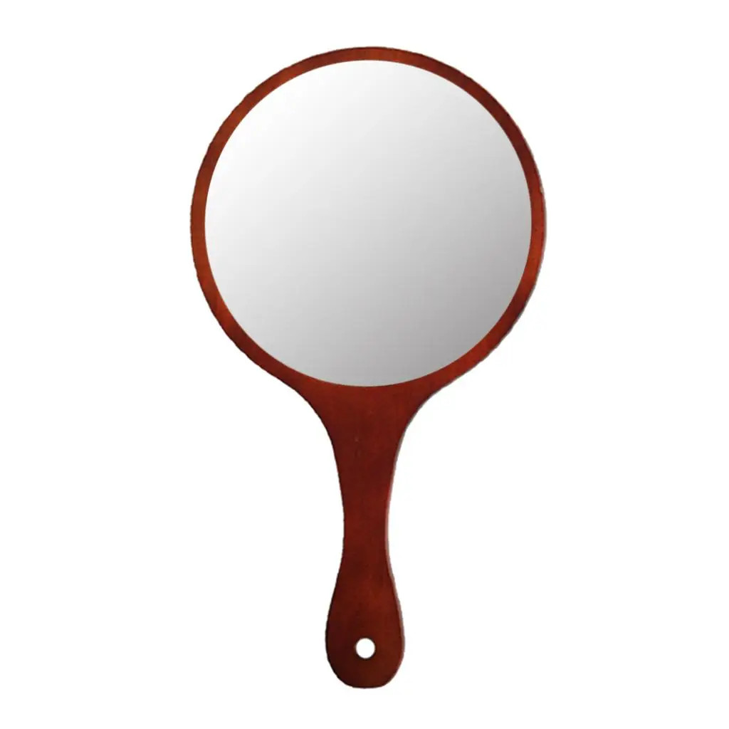 Petit miroir de maquillage Portable en bois, miroir cosmétique rond avec bois, 1 pièce