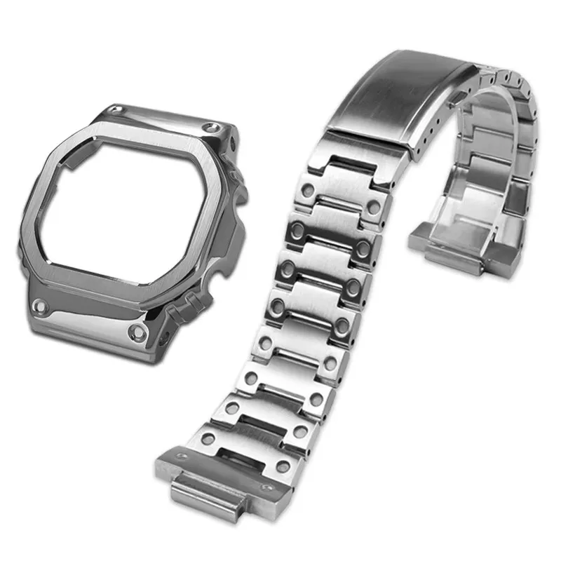 カシオ用ステンレススチールブレスレット,メンズウォッチバンドとツール,メタルストラップケース,g-shock,modキット,g-refit,新品,gm5600