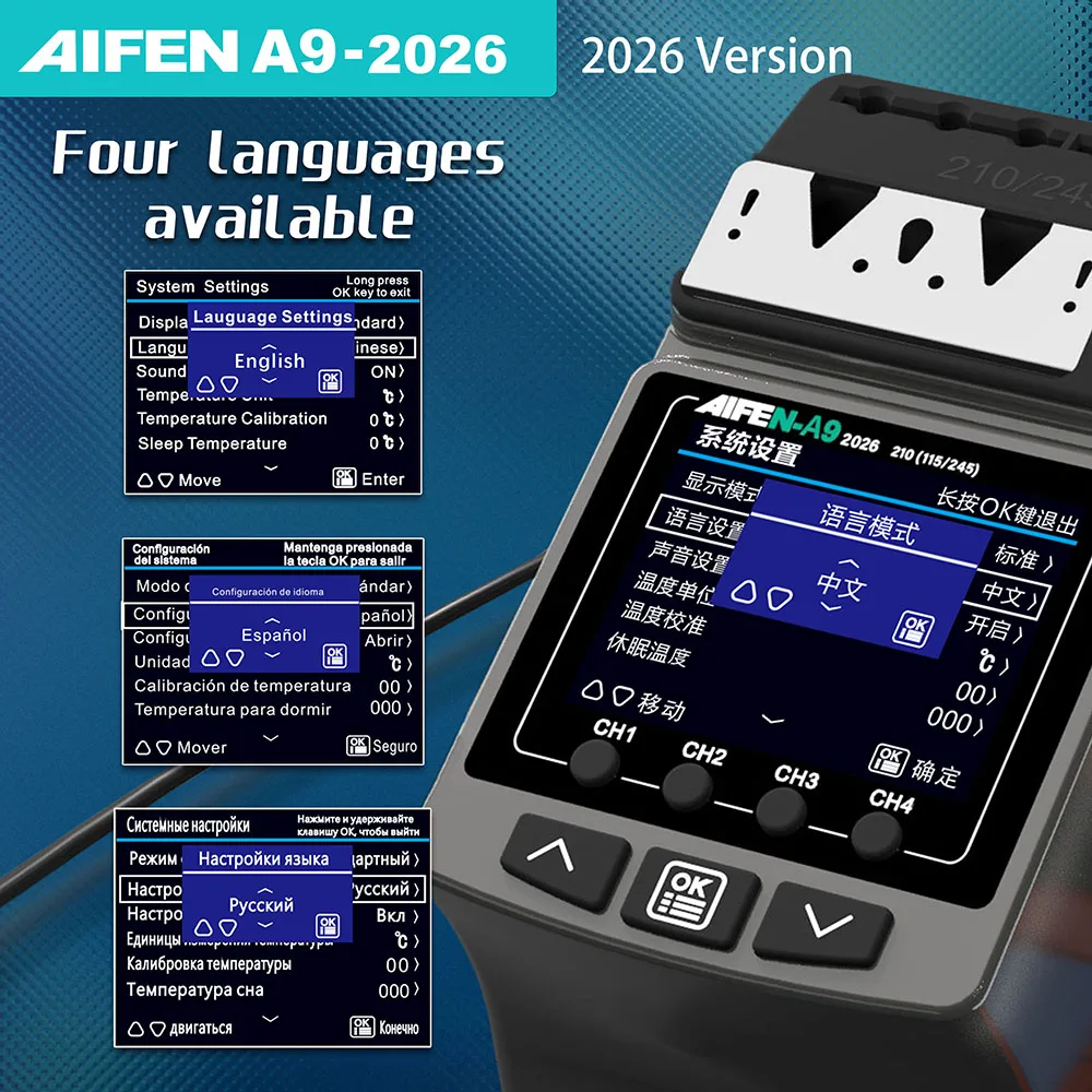AIFEN-A9 2026 180W Power Repaid Healing Iron Solder Station C210 C245 C115 Handle Solder Iron Electronic Welding Rework Station