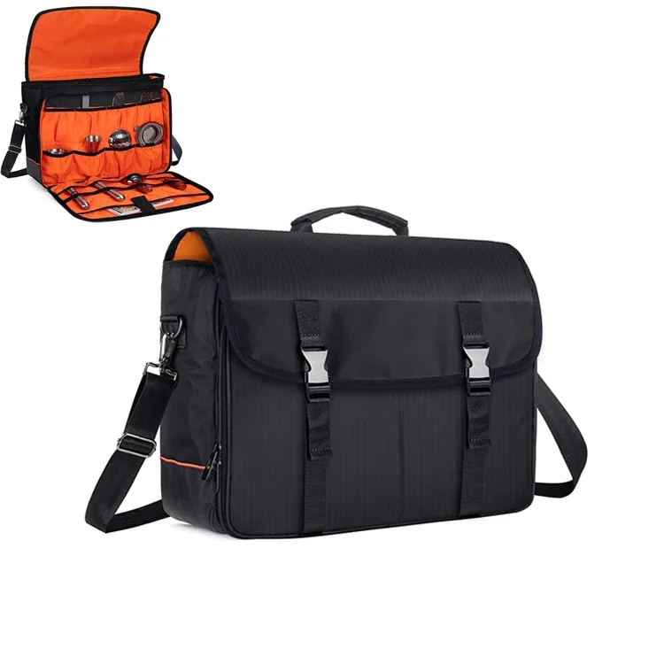 

Indoor Outdoor Cocktail Storage Bag Bartender Kit Travel Single Shoulder Messenger Tools Bag For Bar