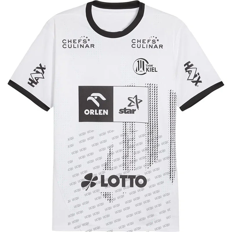 24/25 THW Kiel Hjemmebanetrøje camiseta de balonmano moda Casual de gran tamaño deporte manga corta adulto y niño ropa deportiva de secado rápido