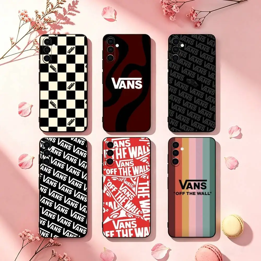 Capa de Telefone V-vans LOOG Classic em Silicone Preto Macio para Samsung Galaxy A73, A72, A71, A70, A53, A52, A51