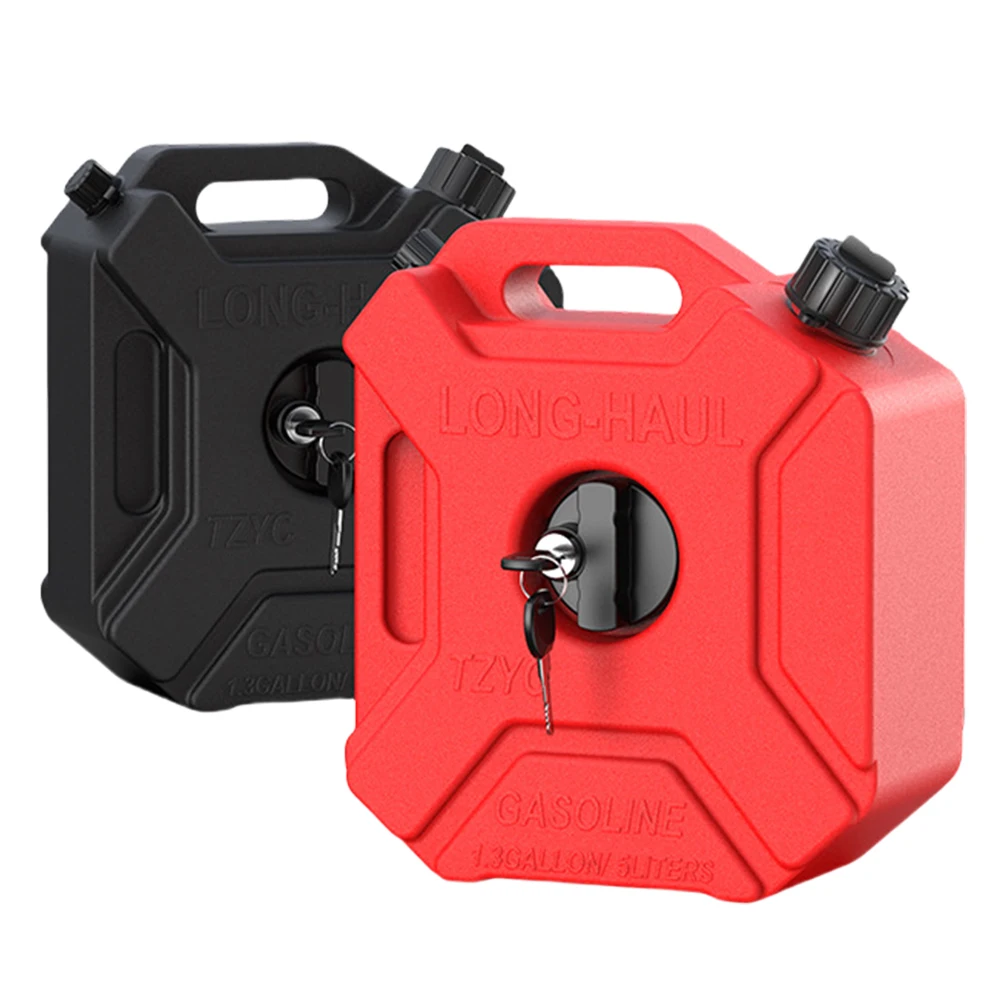 5L Portable Plastic Cans with Lock Gas Fuel Tank Petrol Diesel Storage Gas Tank Emergency Backup SUV Motorcycle Accessories