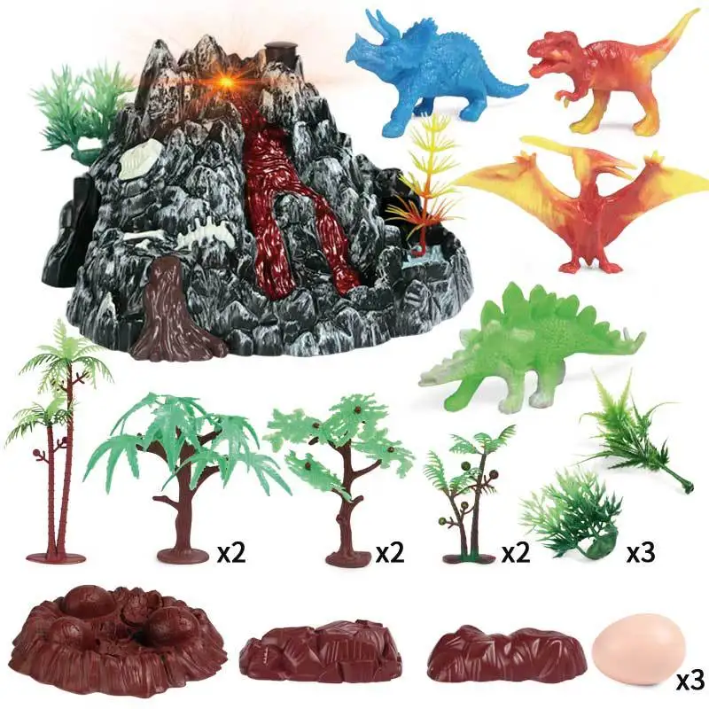 

Ground stall deformed dinosaur egg T-Rex toy simulation volcano eruption model Jurassic dinosaur animal set