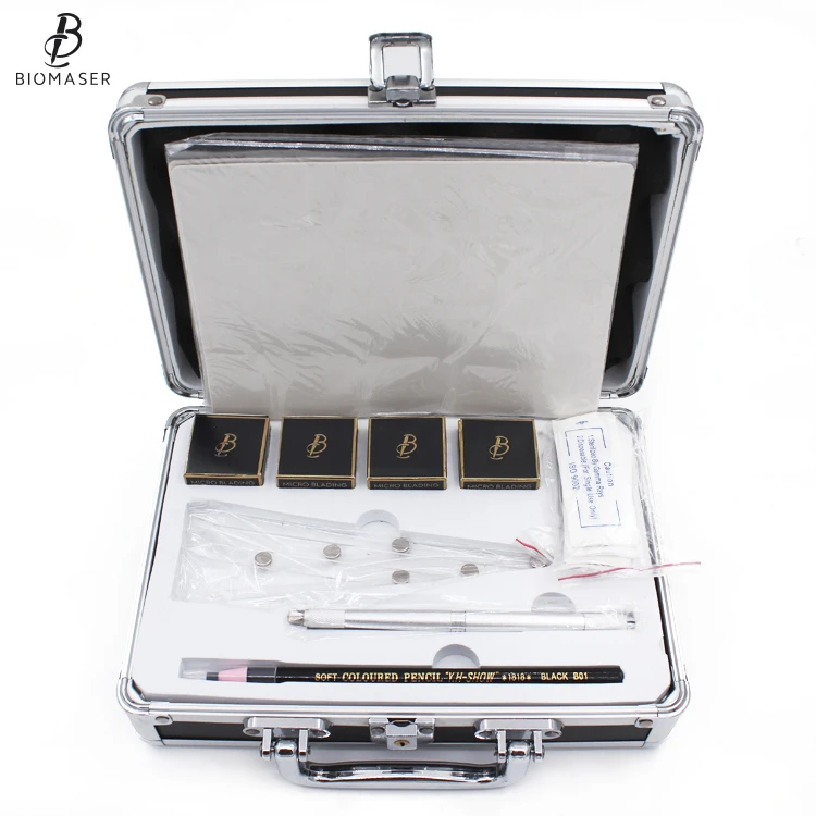 

Permanent Makeup Kit Microblading Needle Eyebrow Pencil Manual Pen Practice Skin Ruler Ink cup Microblading Pigment Tattoo Kit