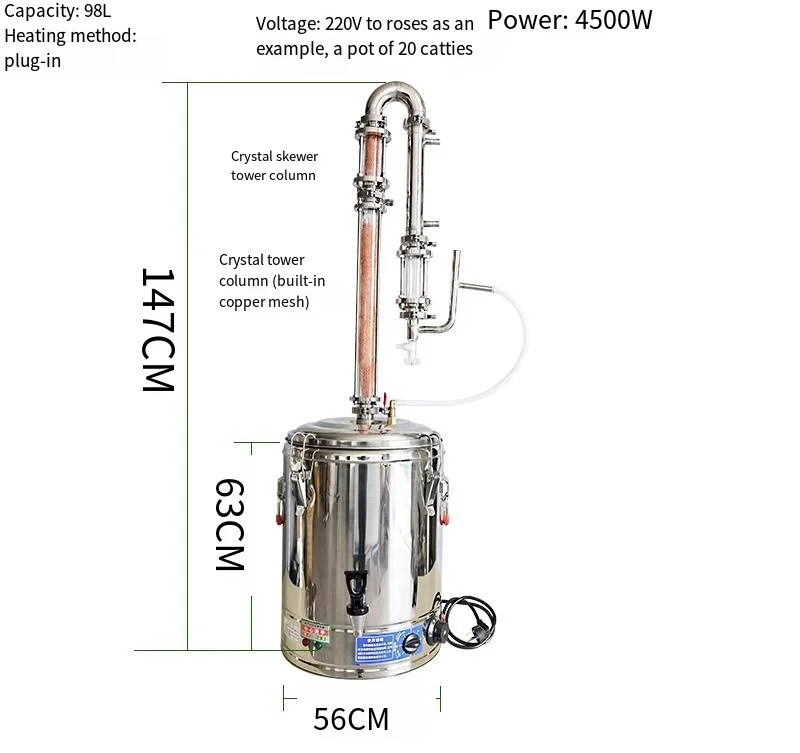 for 33l Household Stainless Steel Distilled Water Machine Moonshine Whiskey Brandy Reflux Column Alcohol Alcohol Making