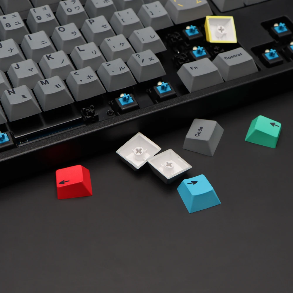 Dualshot Keycaps 129ชุด Dark สีเทา Keycaps โปรไฟล์เชอร์รี่ Dye ระเหิดที่กำหนดเองญี่ปุ่นตัวอักษร Keycap สำหรับ Gateron Kailh Keyboard