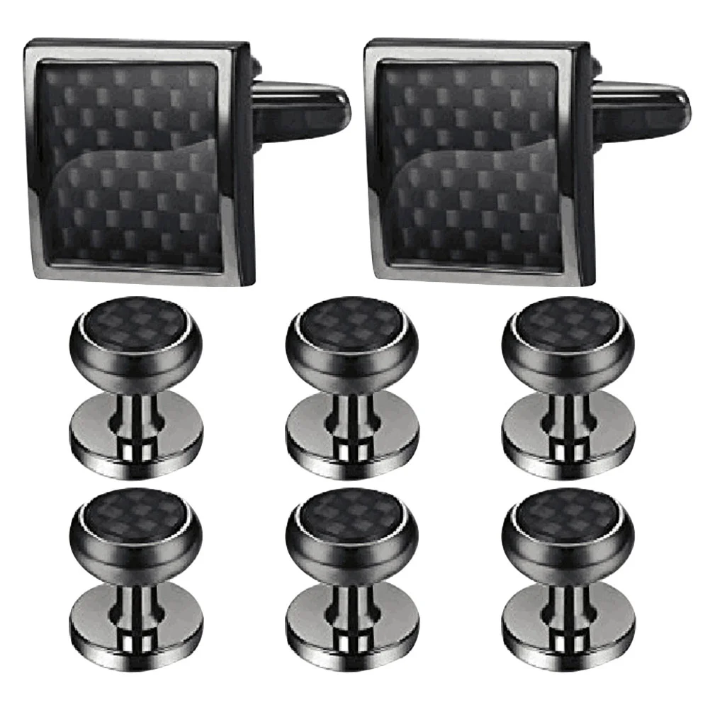 8 Pcs Shirt Cufflinks Men Dress Shirts for French Clip Ties Button Covers Copper Bride